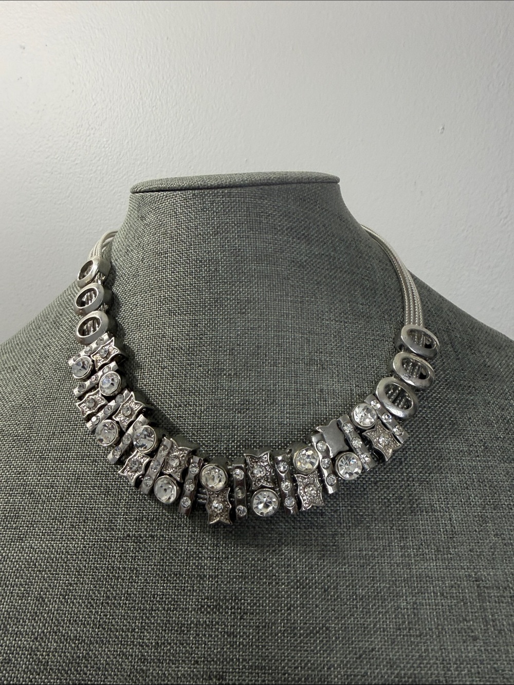 Rhinestone Cluster Silver-Tone Necklace - Women Jewelry